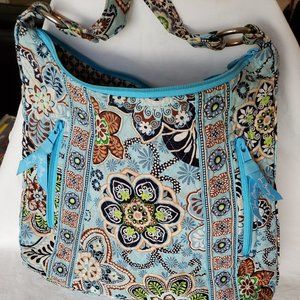 Vera Bradley Shoulder Purse Blue & Brown Floral